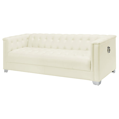 Charlotte Upholstered Track Arm Sofa Pearl WhitePearl White