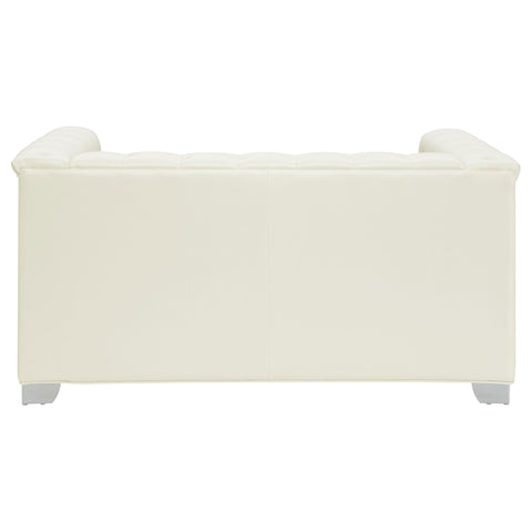 Charlotte Upholstered Track Arm Loveseat Pearl WhitePearl White