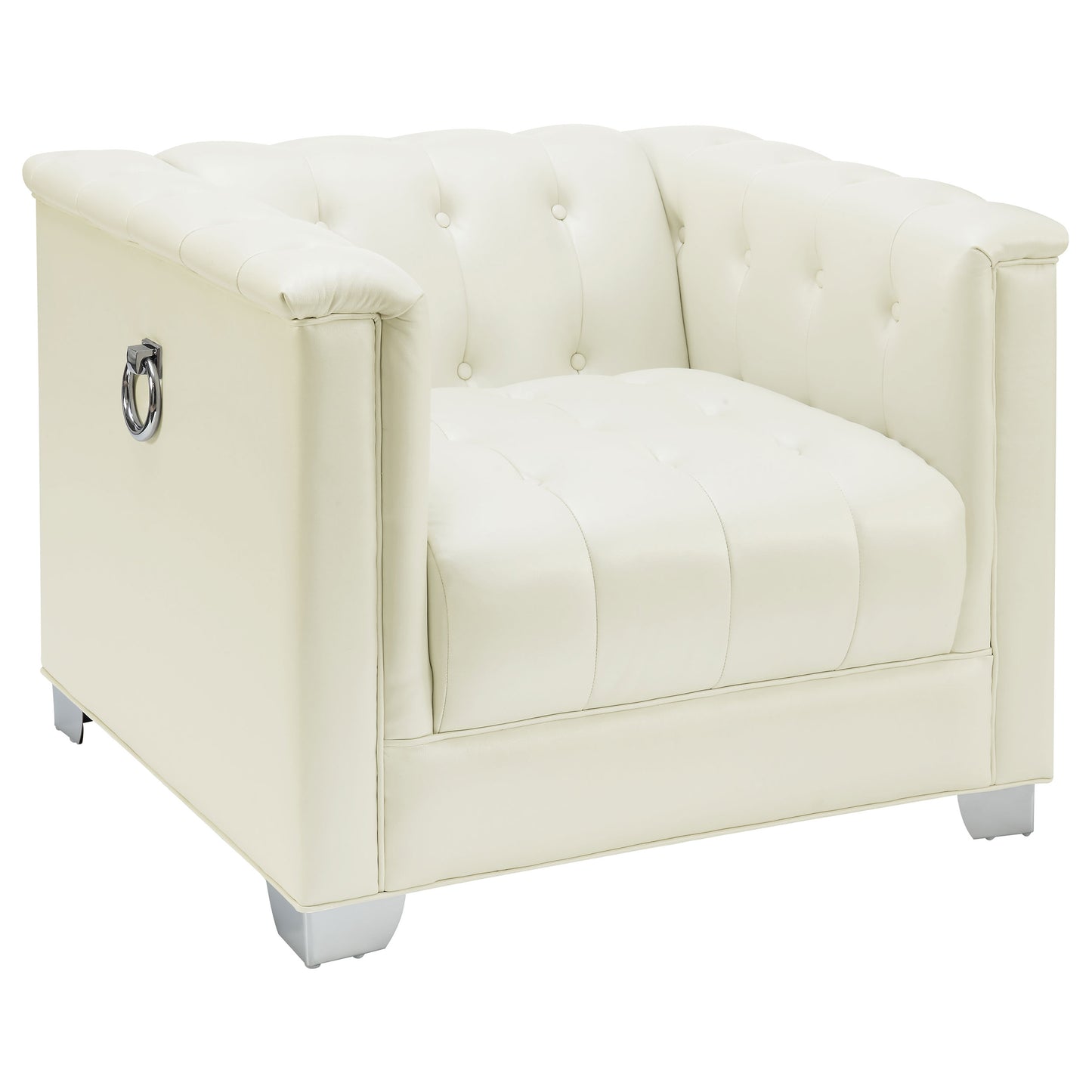 charlotte upholstered track arm accent chair pearl whitepearl white