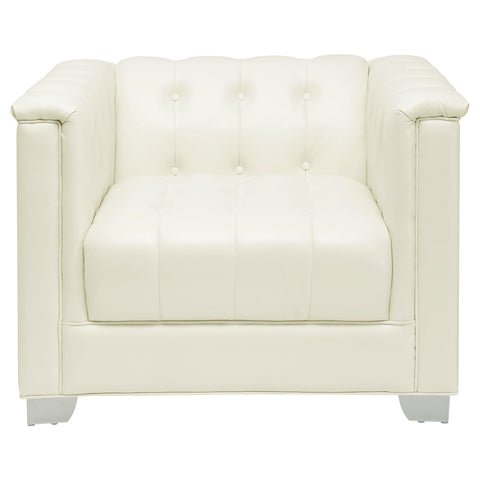 Charlotte Upholstered Track Arm Accent Chair Pearl WhitePearl White