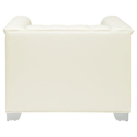 Charlotte Upholstered Track Arm Accent Chair Pearl WhitePearl White