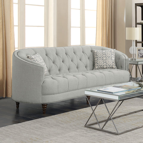 Tristen Upholstered Sloped Arm Sofa Grey FabricGrey