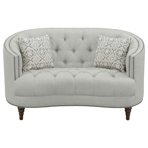 Tristen Upholstered Sloped Arm Loveseat Grey FabricGrey