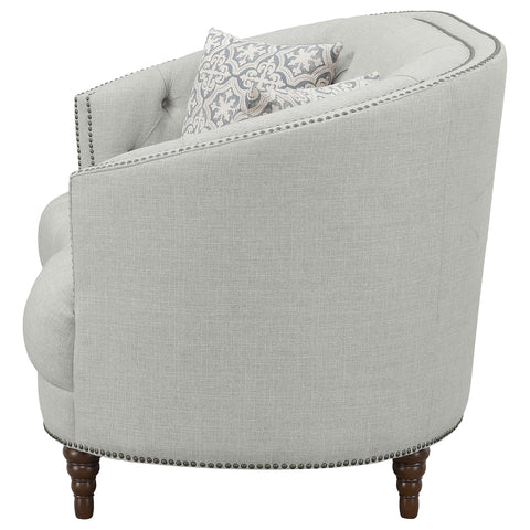Tristen Upholstered Sloped Arm Loveseat Grey FabricGrey