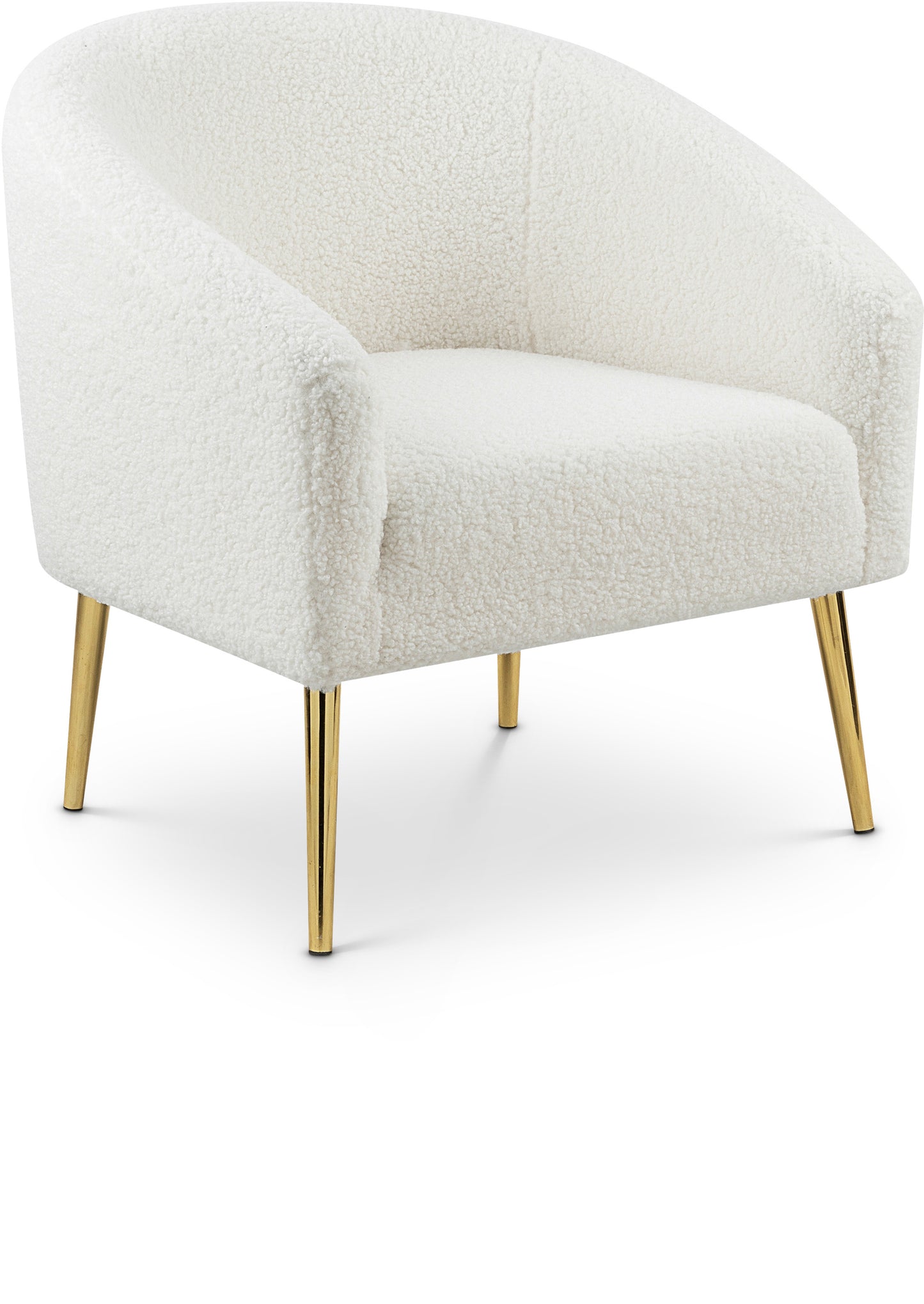 hyatt white faux sheepskin fur accent chair