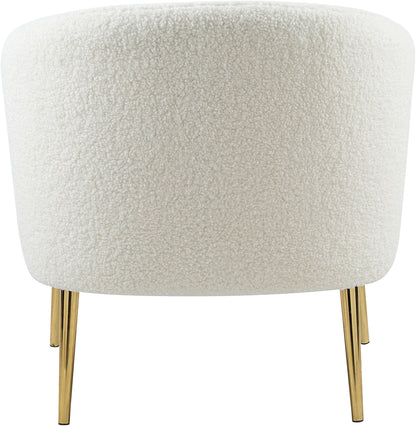 Hyatt White Faux Sheepskin Fur Accent Chair