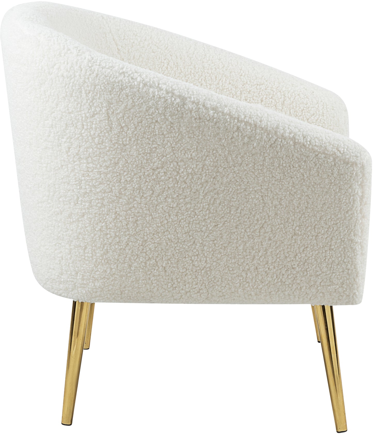 hyatt white faux sheepskin fur accent chair