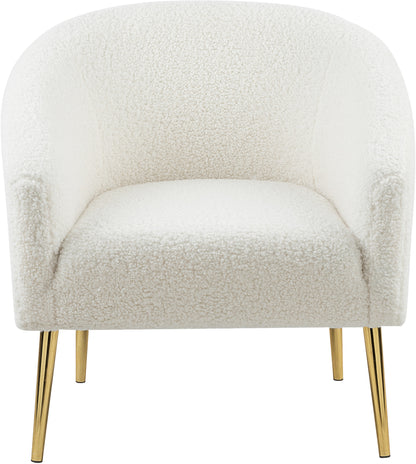 Hyatt White Faux Sheepskin Fur Accent Chair