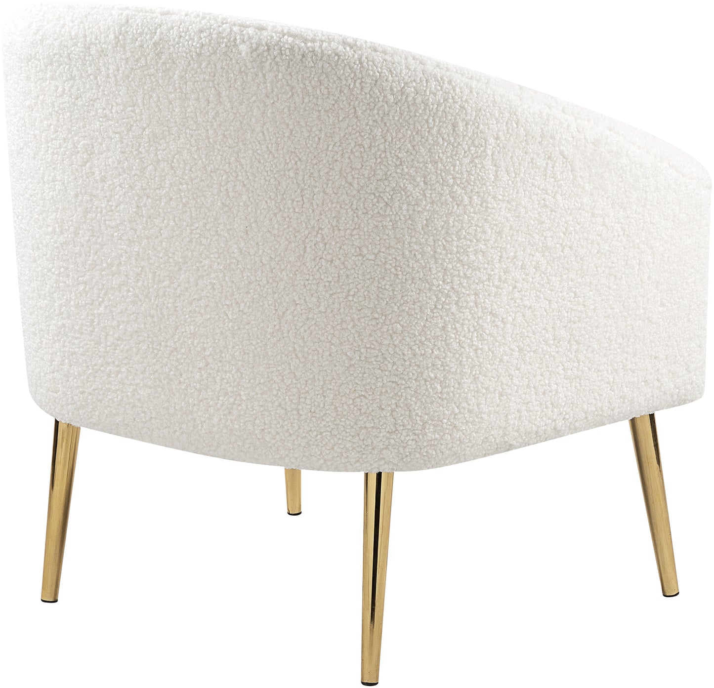 hyatt white faux sheepskin fur accent chair