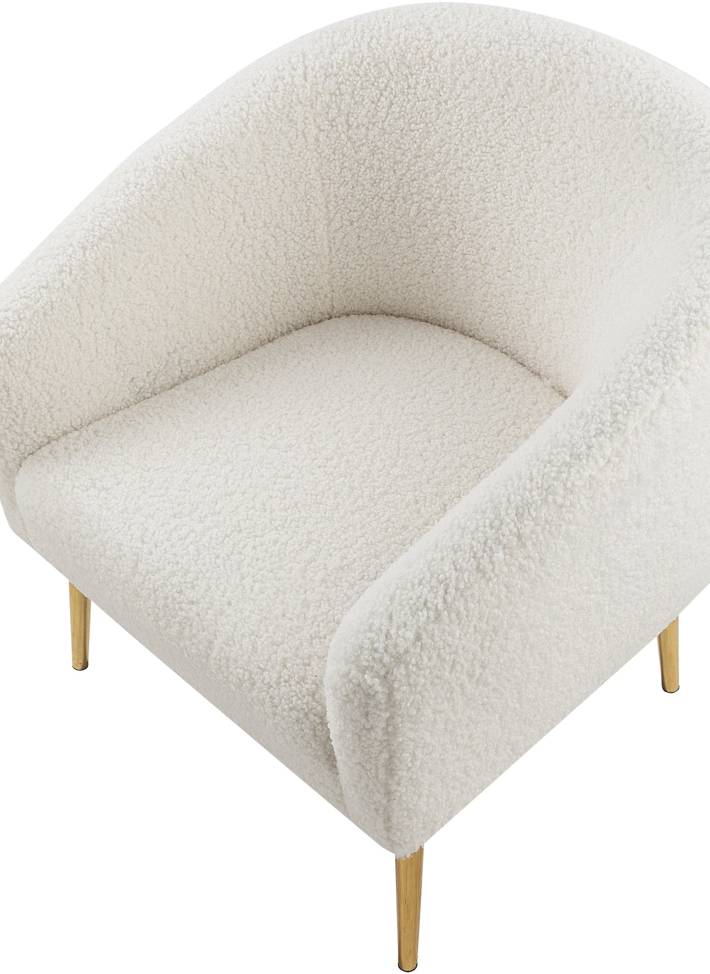 hyatt white faux sheepskin fur accent chair