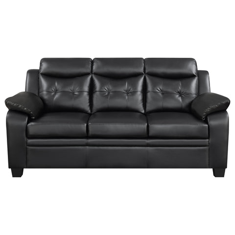 Elizabeth 3-piece Upholstered Padded Arm Tufted Sofa Set BlackBlack