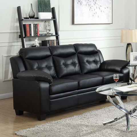 Elizabeth Upholstered Padded Arm Tufted Sofa BlackBlack