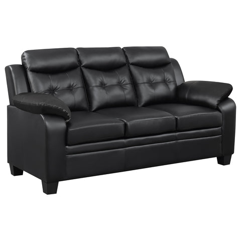 Elizabeth Upholstered Padded Arm Tufted Sofa BlackBlack
