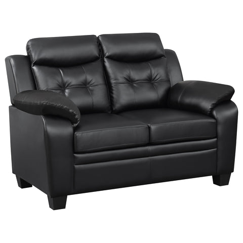 Elizabeth Upholstered Padded Arm Tufted Loveseat BlackBlack