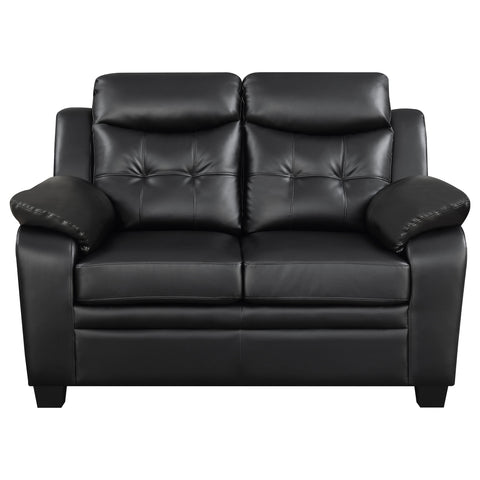 Elizabeth Upholstered Padded Arm Tufted Loveseat BlackBlack