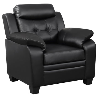 Elizabeth Upholstered Padded Arm Tufted Accent Chair BlackBlack