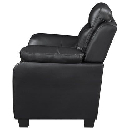 Elizabeth Upholstered Padded Arm Tufted Accent Chair BlackBlack