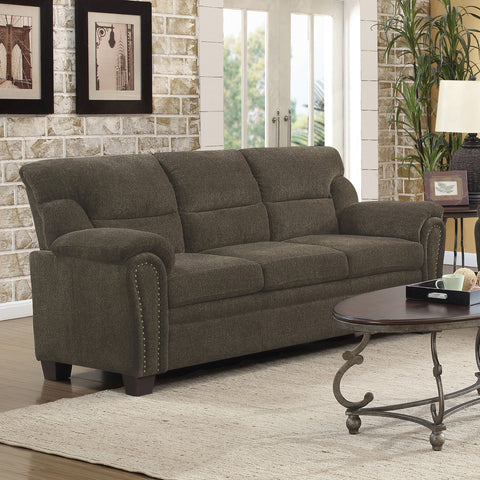 Medora Upholstered Padded Arm Sofa BrownBrown