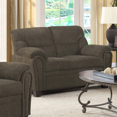 Medora Upholstered Padded Arm Loveseat BrownBrown
