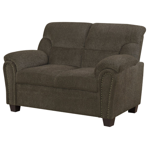 Medora Upholstered Padded Arm Loveseat BrownBrown