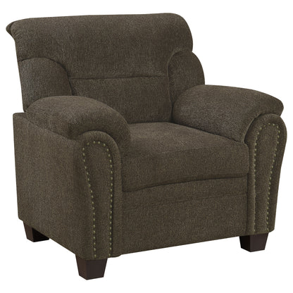 Medora Upholstered Padded Arm Accent Chair BrownBrown