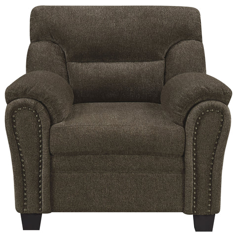 Medora Upholstered Padded Arm Accent Chair BrownBrown