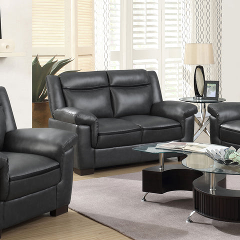 Hayes Upholstered Padded Arm Loveseat GreyGrey