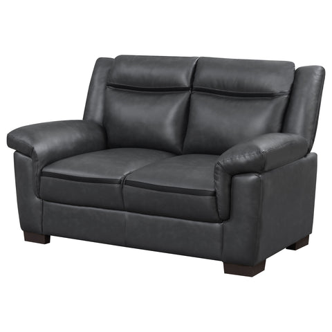 Hayes Upholstered Padded Arm Loveseat GreyGrey