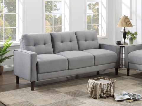 Loannis Upholstered Track Arm Tufted Sofa GreyGrey