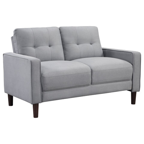 Loannis Upholstered Track Arm Tufted Loveseat GreyGrey