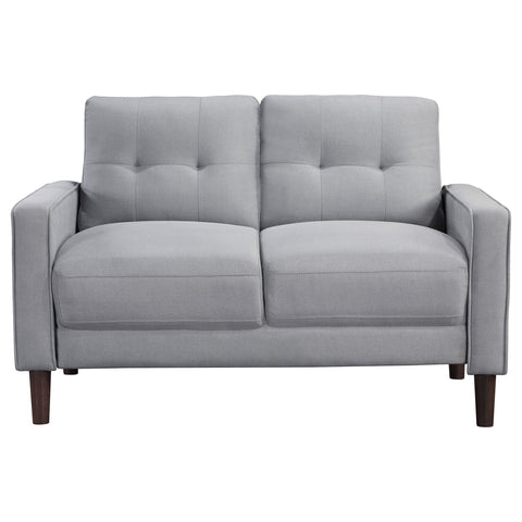 Loannis Upholstered Track Arm Tufted Loveseat GreyGrey