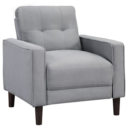 Loannis Upholstered Track Arm Tufted Accent Chair GreyGrey