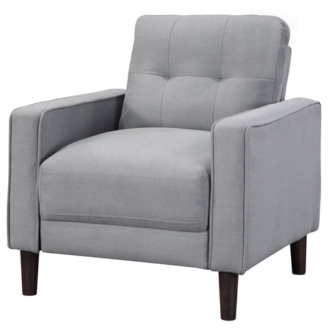Loannis Upholstered Track Arm Tufted Accent Chair GreyGrey