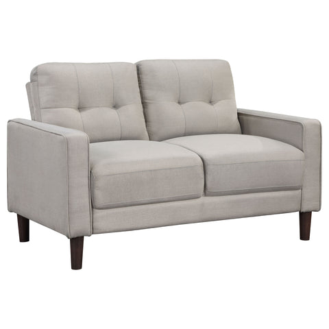 Loannis Upholstered Track Arm Tufted Loveseat BeigeBeige