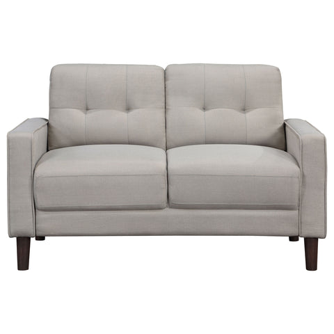 Loannis Upholstered Track Arm Tufted Loveseat BeigeBeige