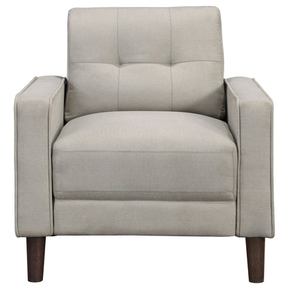 Loannis Upholstered Track Arm Tufted Accent Chair BeigeBeige