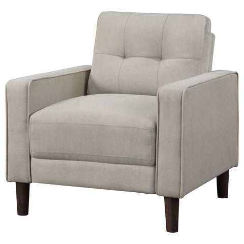 Loannis Upholstered Track Arm Tufted Accent Chair BeigeBeige
