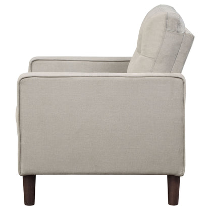 Loannis Upholstered Track Arm Tufted Accent Chair BeigeBeige