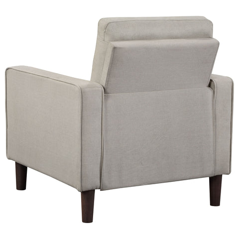 Loannis Upholstered Track Arm Tufted Accent Chair BeigeBeige