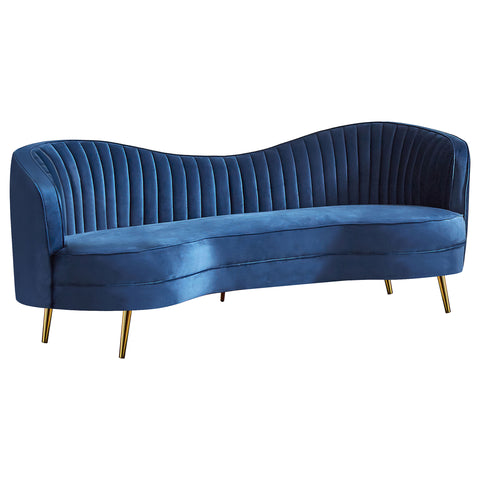 Torres 3-piece Upholstered Channel Tufted Sofa Set BlueBlue