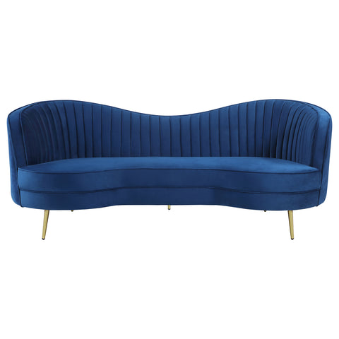 Torres Upholstered Channel Tufted Sofa BlueBlue