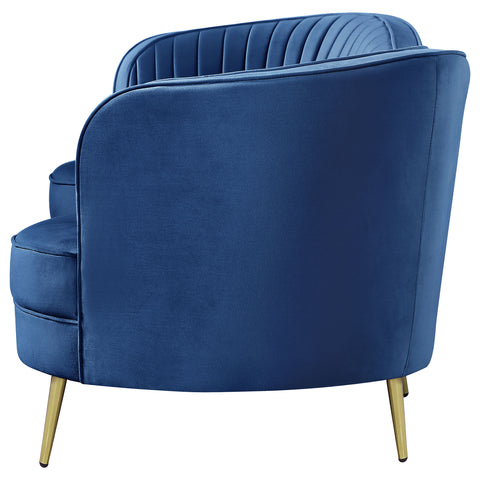 Torres Upholstered Channel Tufted Sofa BlueBlue