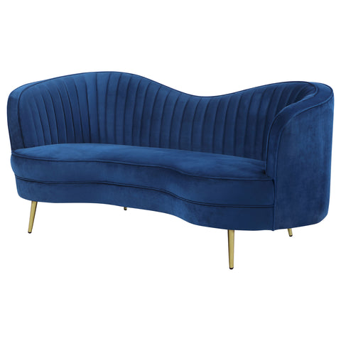 Torres Upholstered Channel Tufted Loveseat BlueBlue