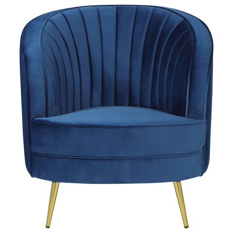 Torres Upholstered Channel Tufted Barrel Accent Chair BlueBlue