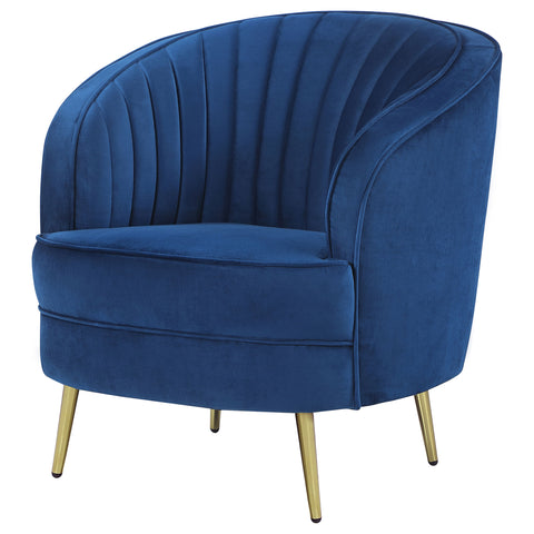 Torres Upholstered Channel Tufted Barrel Accent Chair BlueBlue