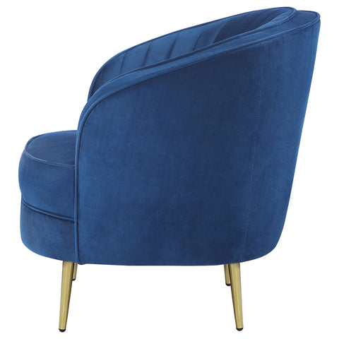 Torres Upholstered Channel Tufted Barrel Accent Chair BlueBlue