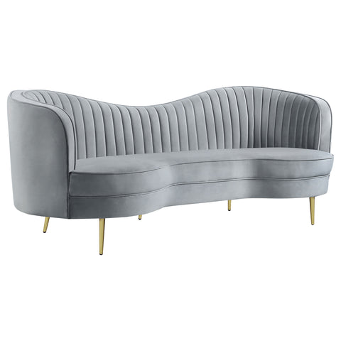 Torres 2-piece Upholstered Channel Tufted Sofa Set GreyGrey