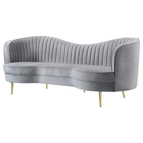 Torres Upholstered Channel Tufted Sofa GreyGrey