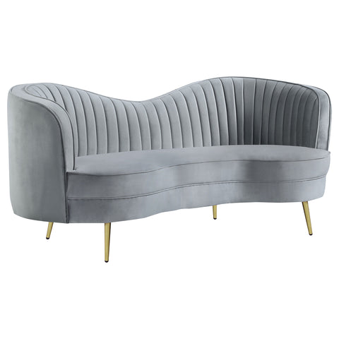 Torres Upholstered Channel Tufted Loveseat GreyGrey