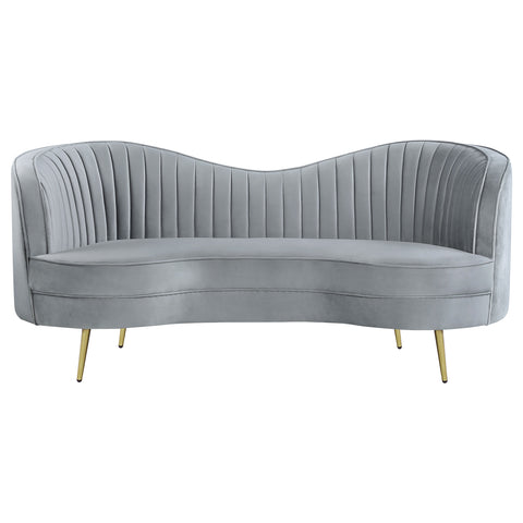 Torres Upholstered Channel Tufted Loveseat GreyGrey